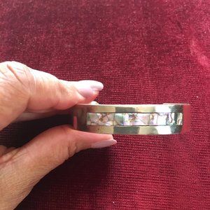 Vintage Sterling Silver & Abalone bracelet 16.8 grams * A19